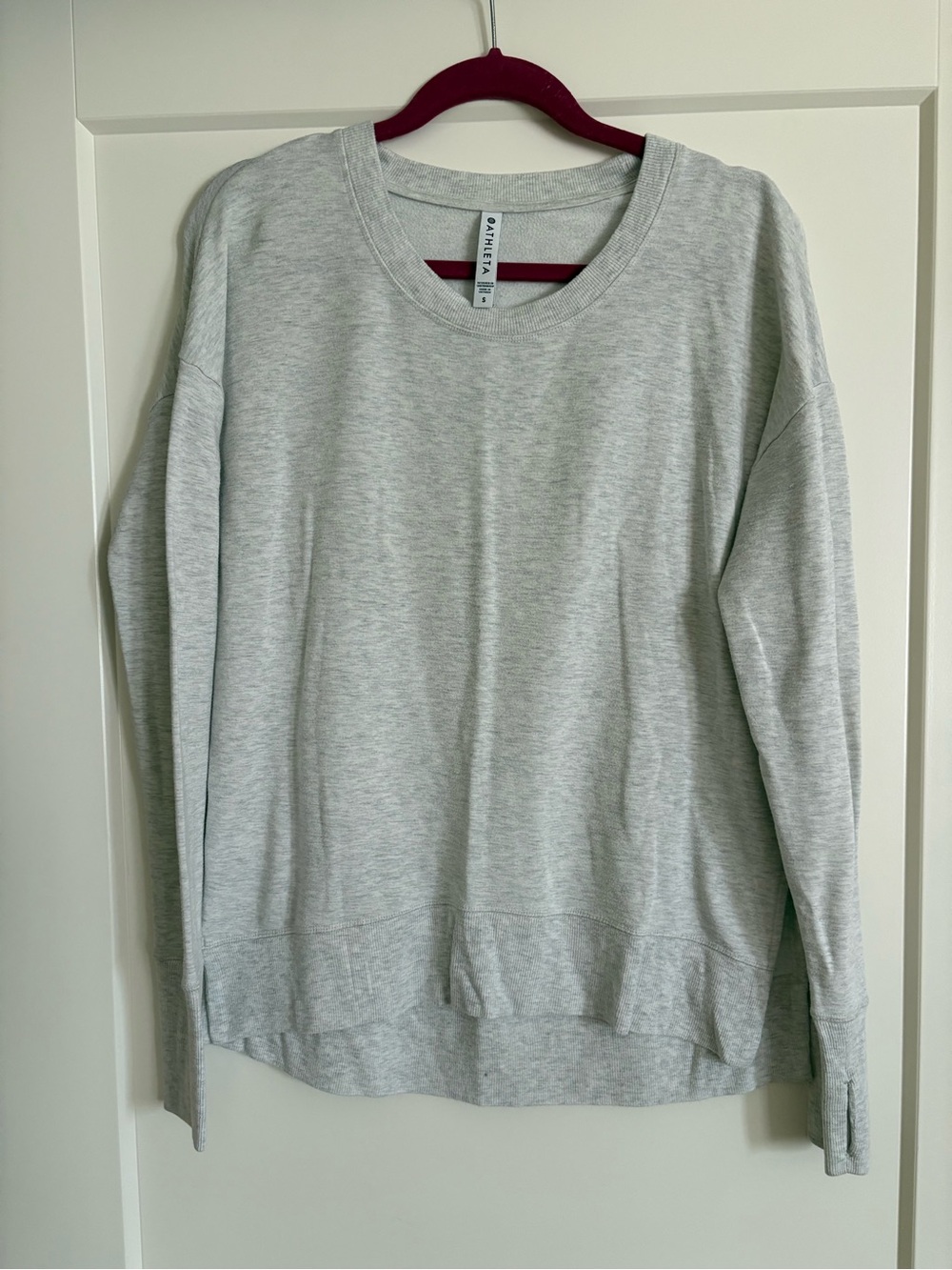 Athleta Heather Gray Scoopneck Crew Sweatshirt/long sleeve shirt